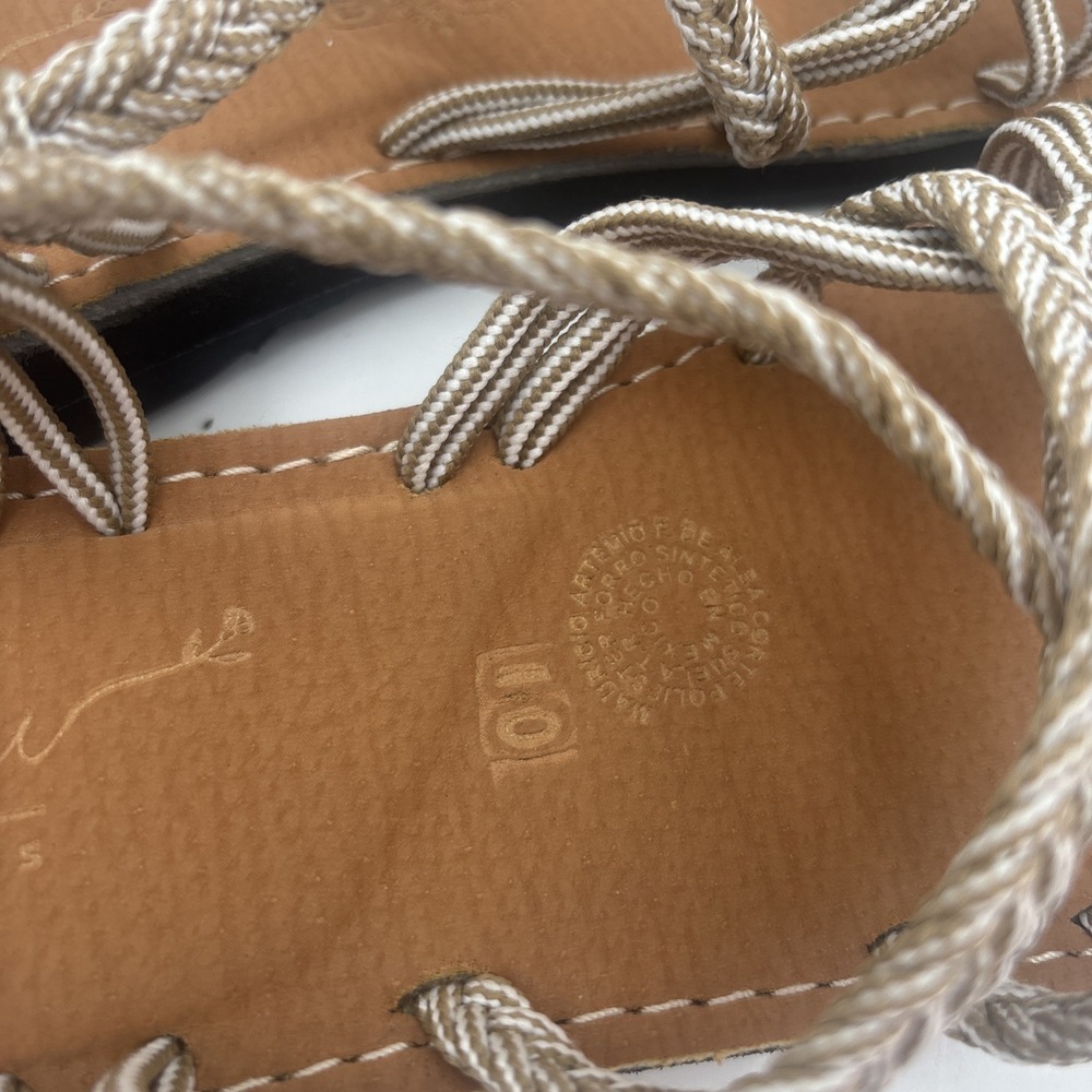 Vineyard Vines Flow Womens 10 Beige Braid/Knot Straps Handmade Comfort Sandals - Picture 4 of 8